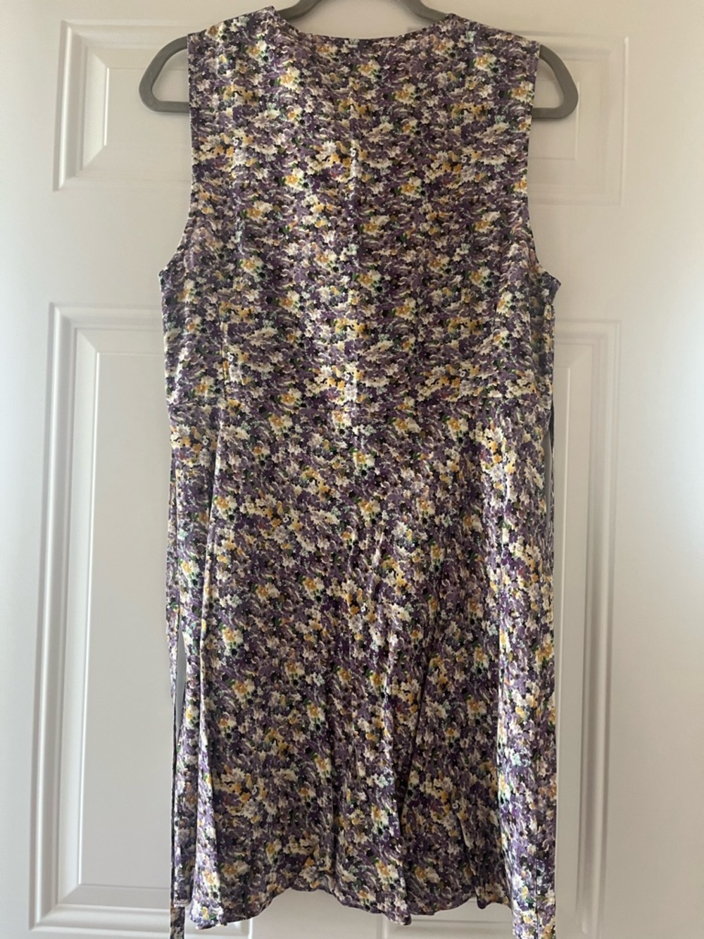 Faithfull the Brand Josephine Mini Floral Dress in Purple and Yellow - Picture 3 of 6